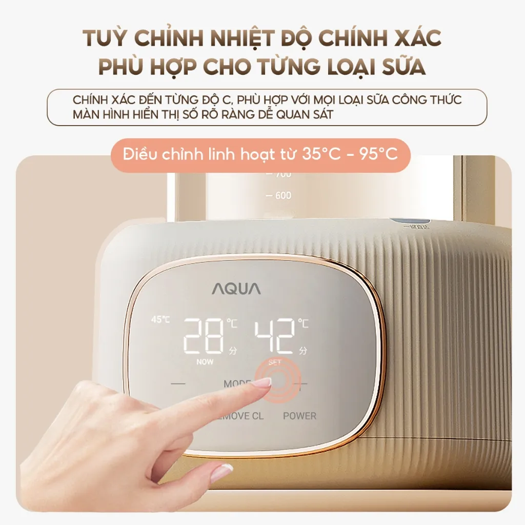 Ảnh Máy đun nước pha sữa AQUA MH121T khử clo, đun siêu tốc, nút ghi nhớ riêng cho ba mẹ, ông bà 2