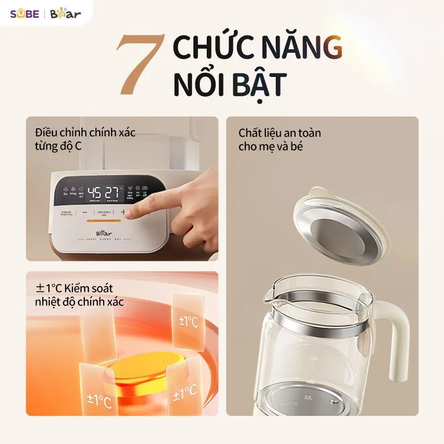 Ảnh Máy Đun Nước Và Hâm Nước Pha Sữa BEAR Máy Hâm Sữa Dung Tích 1.3L Máy Pha Sữa Rã Đông Sữa Mẹ Bình Nấu Nước Pha Sữa 5H12N 4