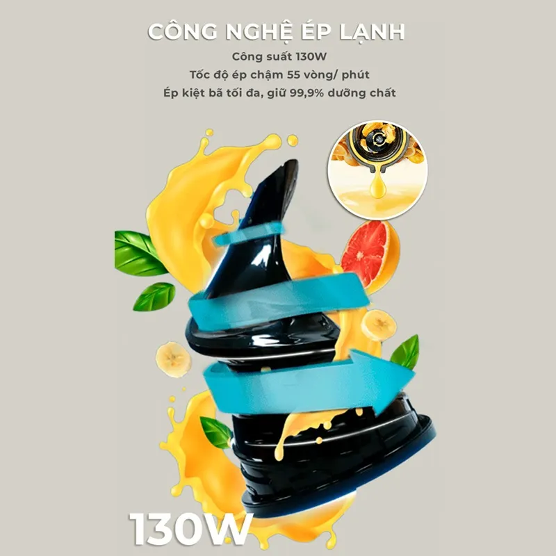 Ảnh Máy ép chậm Magic Eco AC-132, lưới inox, giảm tiếng ồn - Hàng chính hãng. 3