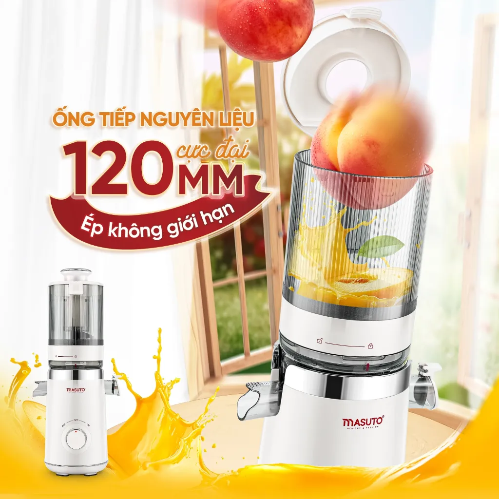 Ảnh Máy ép chậm Masuto MS Fresh công suất 150W - Ép Nguyên Quả Kiệt Bã, Ép Cần Tây, Rau Củ, Làm Kem 4