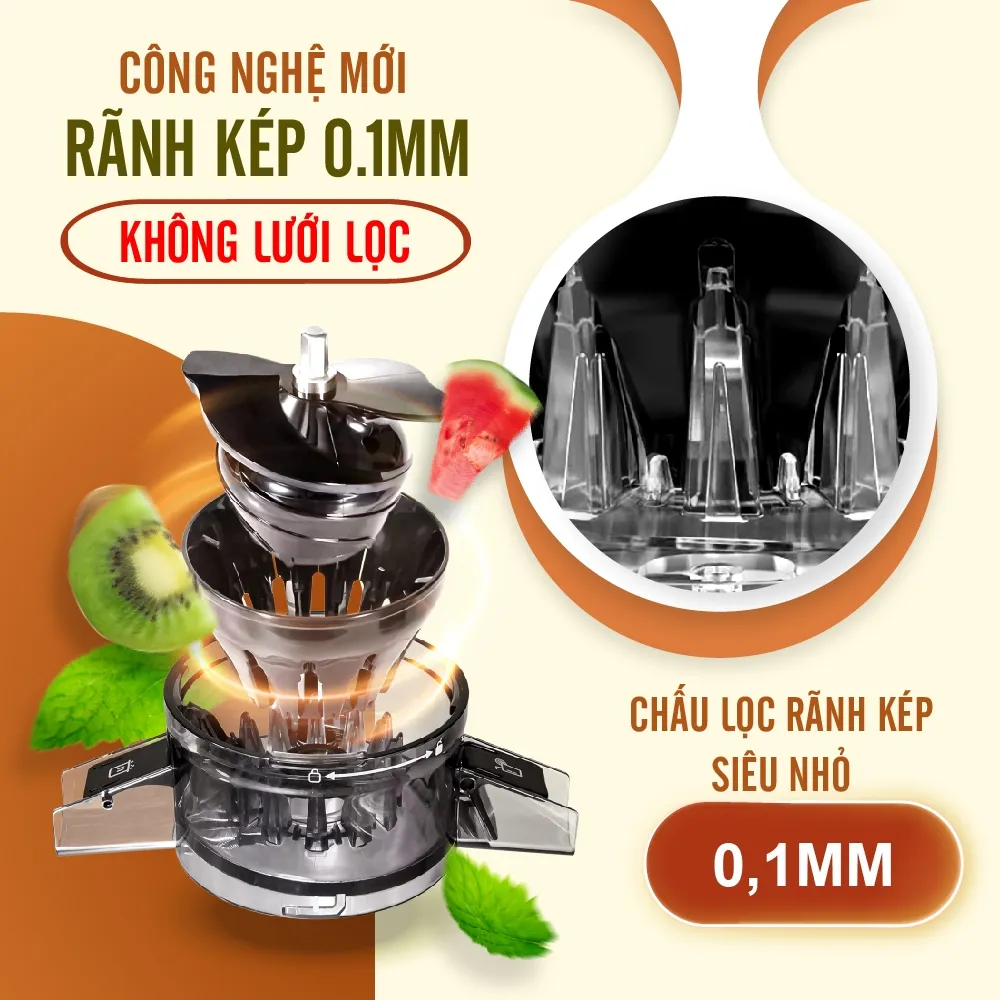 Ảnh Máy Ép Chậm Masuto Ms Healthy Ép Trái Cây Nguyên Quả Kiệt Bã Dung Tích 0,6L Làm Kem,Ép Cần Tây, Cà Rốt Detox 4