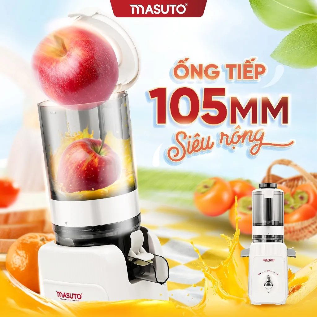 Ảnh Máy ép chậm Masuto thế hệ mới, ép nguyên quả kiệt bã, công suất 120W bảo hành 12 tháng 1