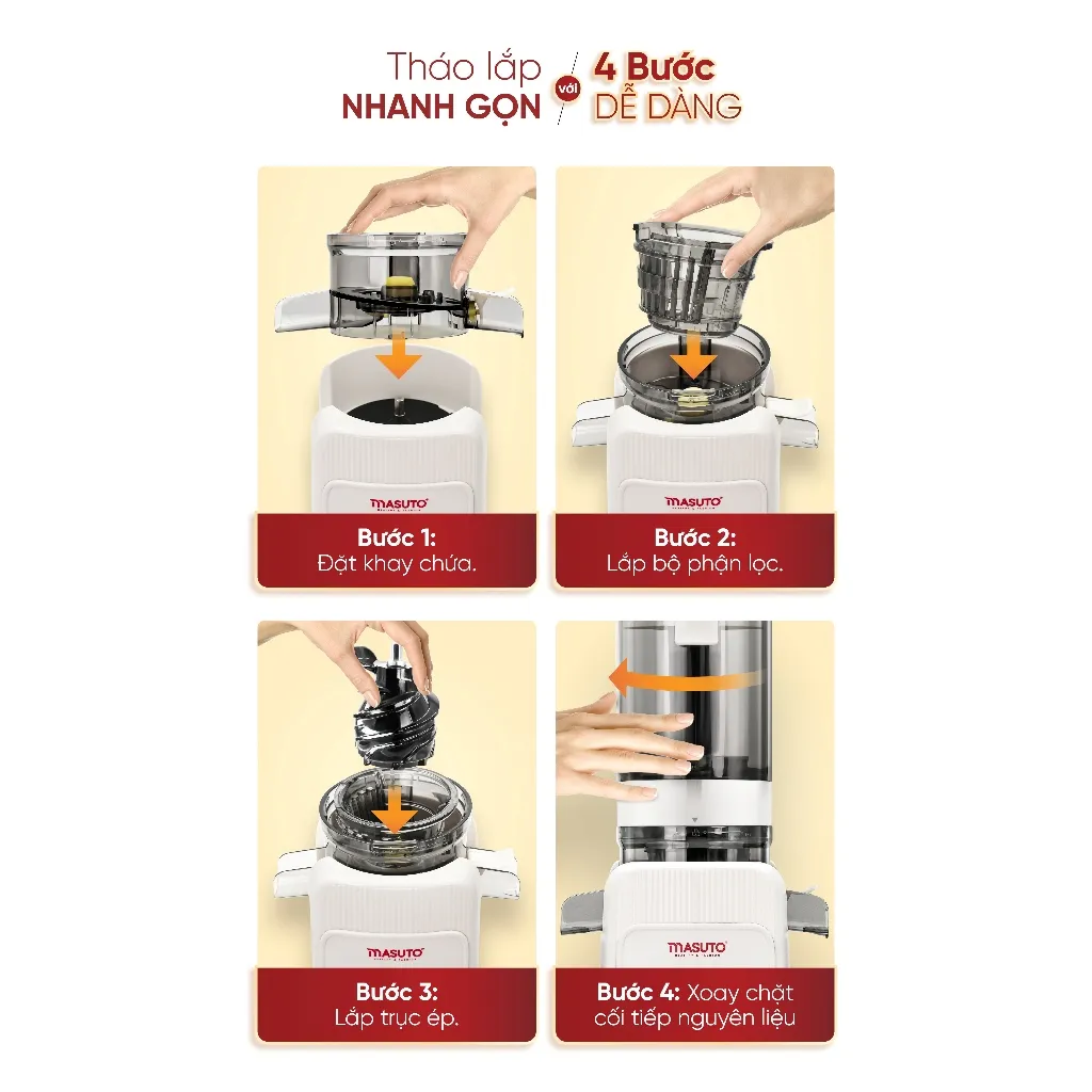 Ảnh Máy ép chậm Masuto thế hệ mới, ép nguyên quả kiệt bã, công suất 120W bảo hành 12 tháng 2