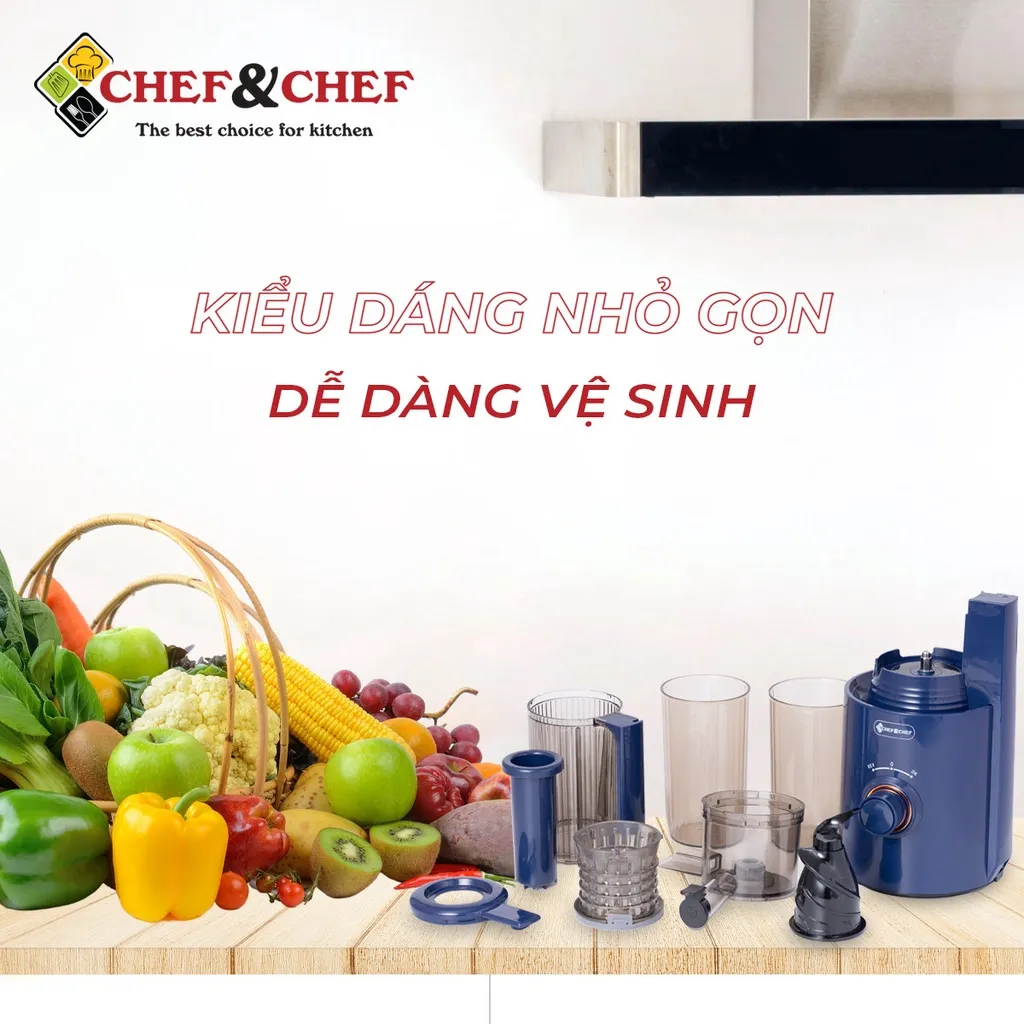 Ảnh Máy Ép Chậm Mini Cao Cấp CHEF&CHEF CH-210A – Ép Kiệt Bã, Giữ Trọn Dinh Dưỡng 4