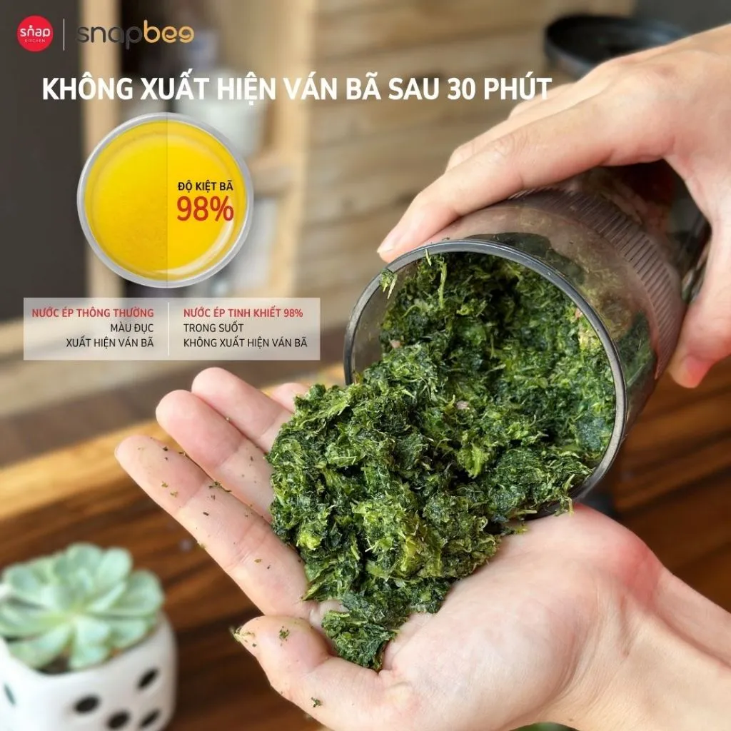 Ảnh Máy Ép Chậm Mini SNAPBEE 202VN_Kiệt Bã 98%_Ép Trái Cây Làm Kem Nhỏ Gọn_Tháo Lắp Chỉ 3s_Snap Kitchen 3