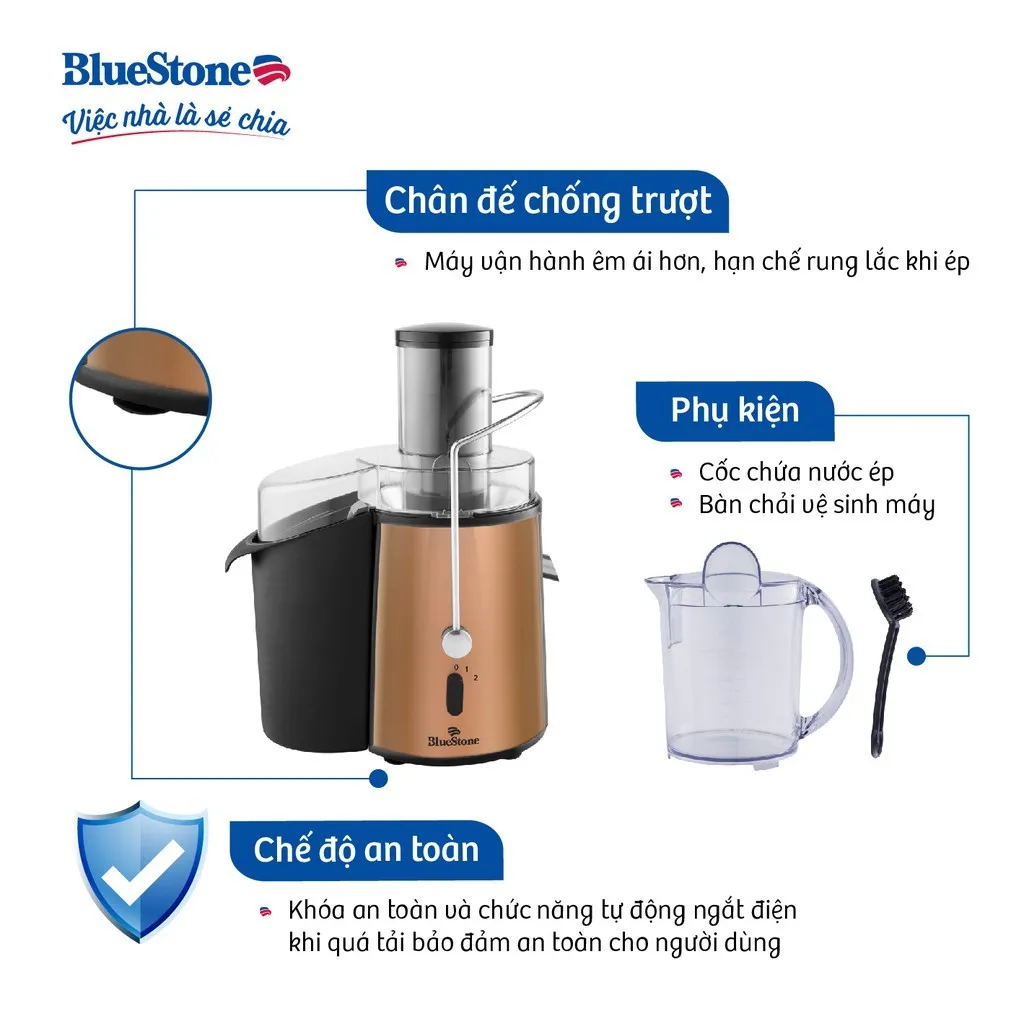 Ảnh Máy Ép Trái Cây BlueStone JEB-6545 (850W) - Bảo hành 24 tháng - Hàng Chính Hãng 4