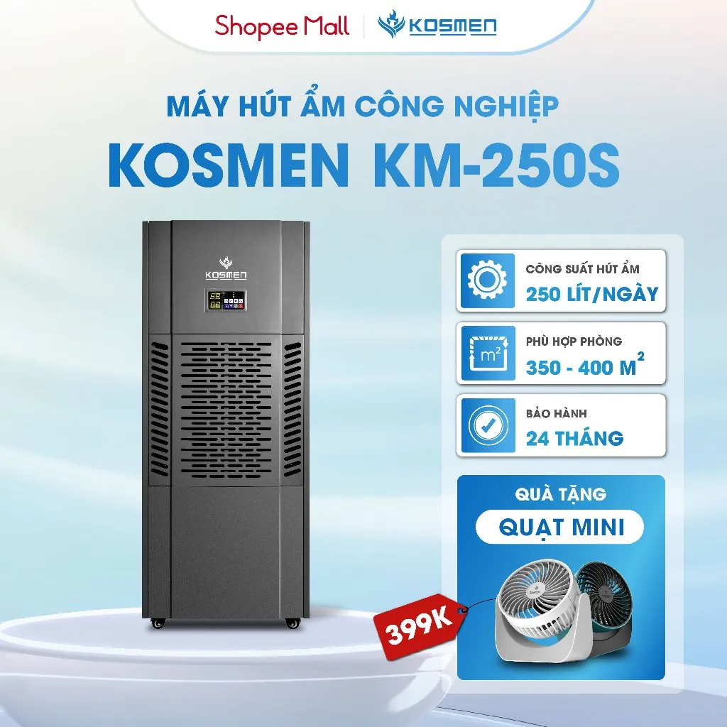 Ảnh Máy Hút Ẩm Công Nghiệp Kosmen KM-250S Công Suất 250 Lít/Ngày- Hàng Chính Hãng Bảo Hành 24 Tháng 1