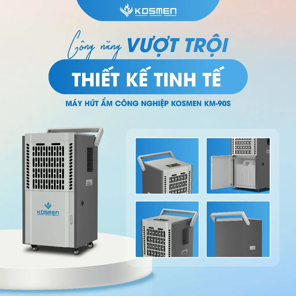 Ảnh Máy Hút Ẩm Công Nghiệp Kosmen KM-90S Dung Tích Bình Nước 8L - Hàng Chính Hãng Bảo Hành 24 Tháng 3