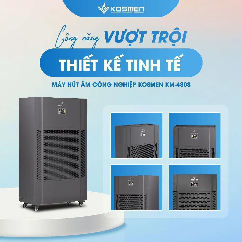 Ảnh Máy Hút Ẩm Công Nghiệp Kosmen KM-480S Công Suất 480 Lít/Ngày- Hàng Chính Hãng Bảo Hành 24 Tháng 2