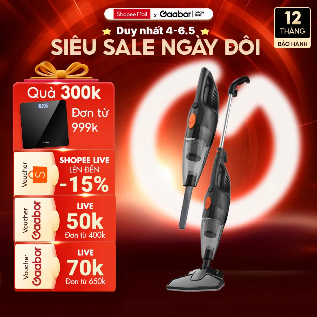 Ảnh Máy hút bụi cầm tay 2in1 Gaabor GVCW-M15AS lực hút mạnh 16000PA tháo lắp tiện lợi gia đình nhỏ gọn 1