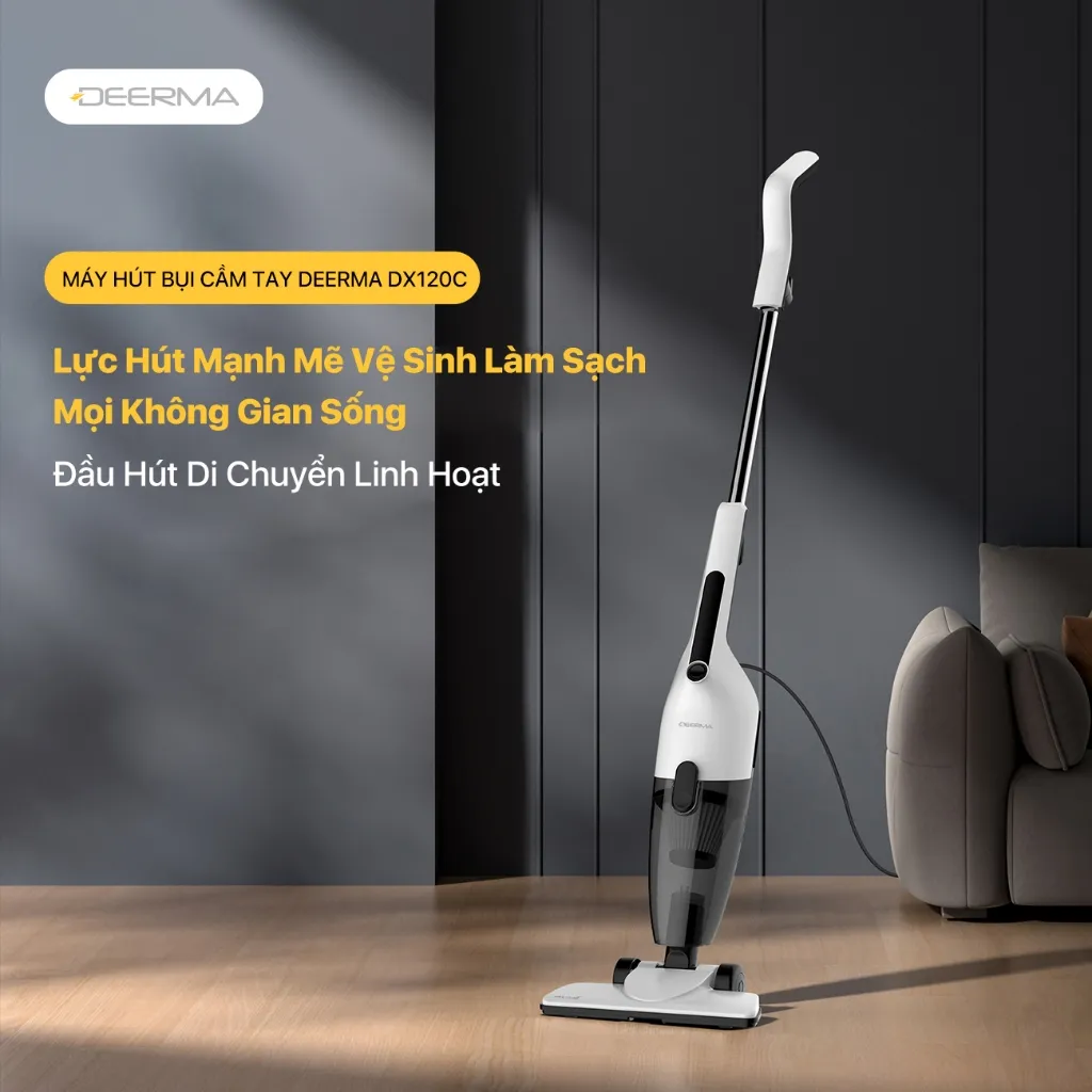 Ảnh Máy hút bụi cầm tay Deerma DX120C lực hút 16000pa, công suất 600W phiên bản mới 2025 - Bảo hành 12 tháng 2