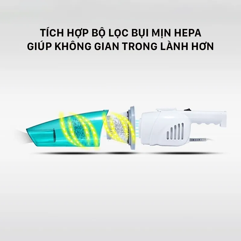 Ảnh Máy hút bụi cầm tay Deerma DX118C lực hút 15000pa, công suất 600W với bộ lọc bụi mịn HEPA - Bảo hành 12 tháng 4
