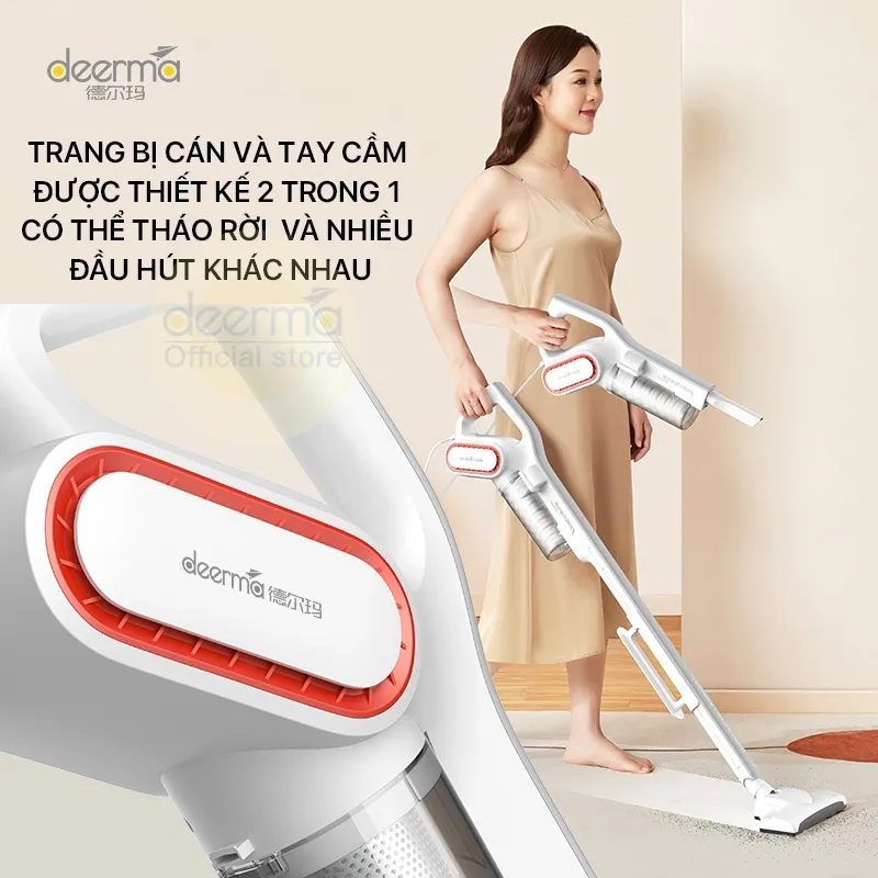 Ảnh Máy hút bụi cầm tay Deerma DX700 lực hút 15000Pa kèm 3 đầu hút đa năng - Bảo hành 12 tháng 3