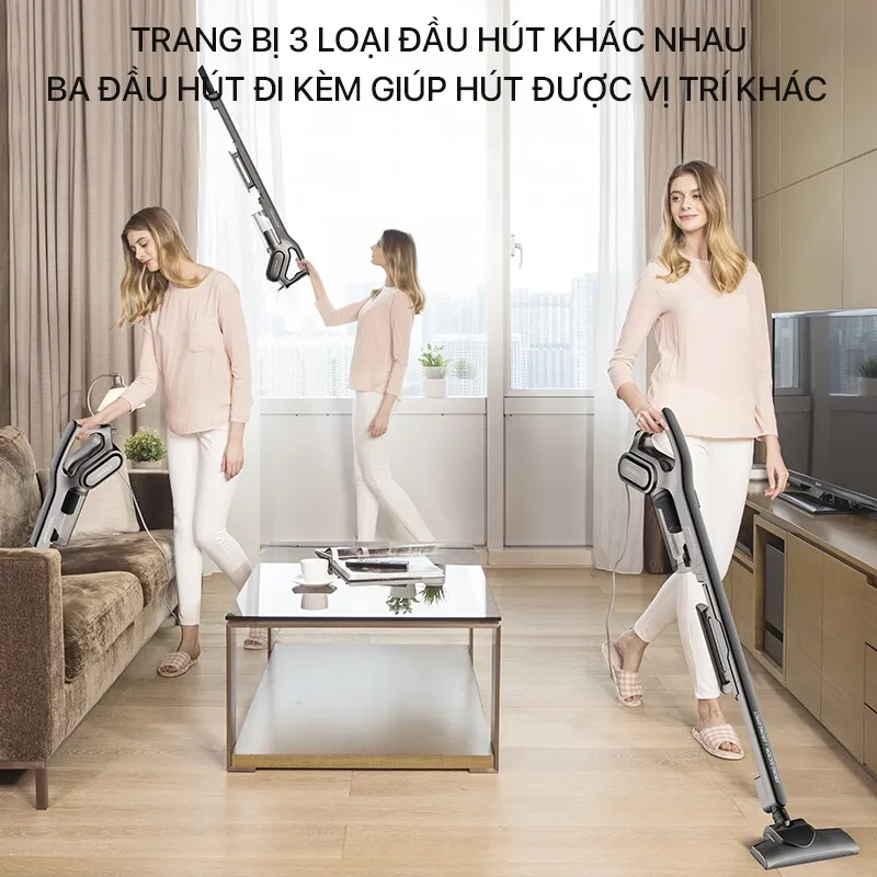 Ảnh Máy hút bụi cầm tay Deerma DX700S với công nghệ lực hút lốc xoáy 15000Pa thiết kế tản nhiệt - Bảo hành 12 tháng 2