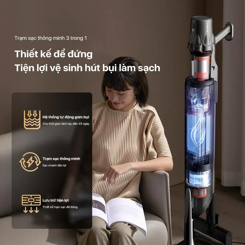 Ảnh Máy hút bụi cầm tay không dây Deerma T30 Station với lực hút 23000pa kèm trạm sạc thông minh - Bảo hành 12 tháng 3