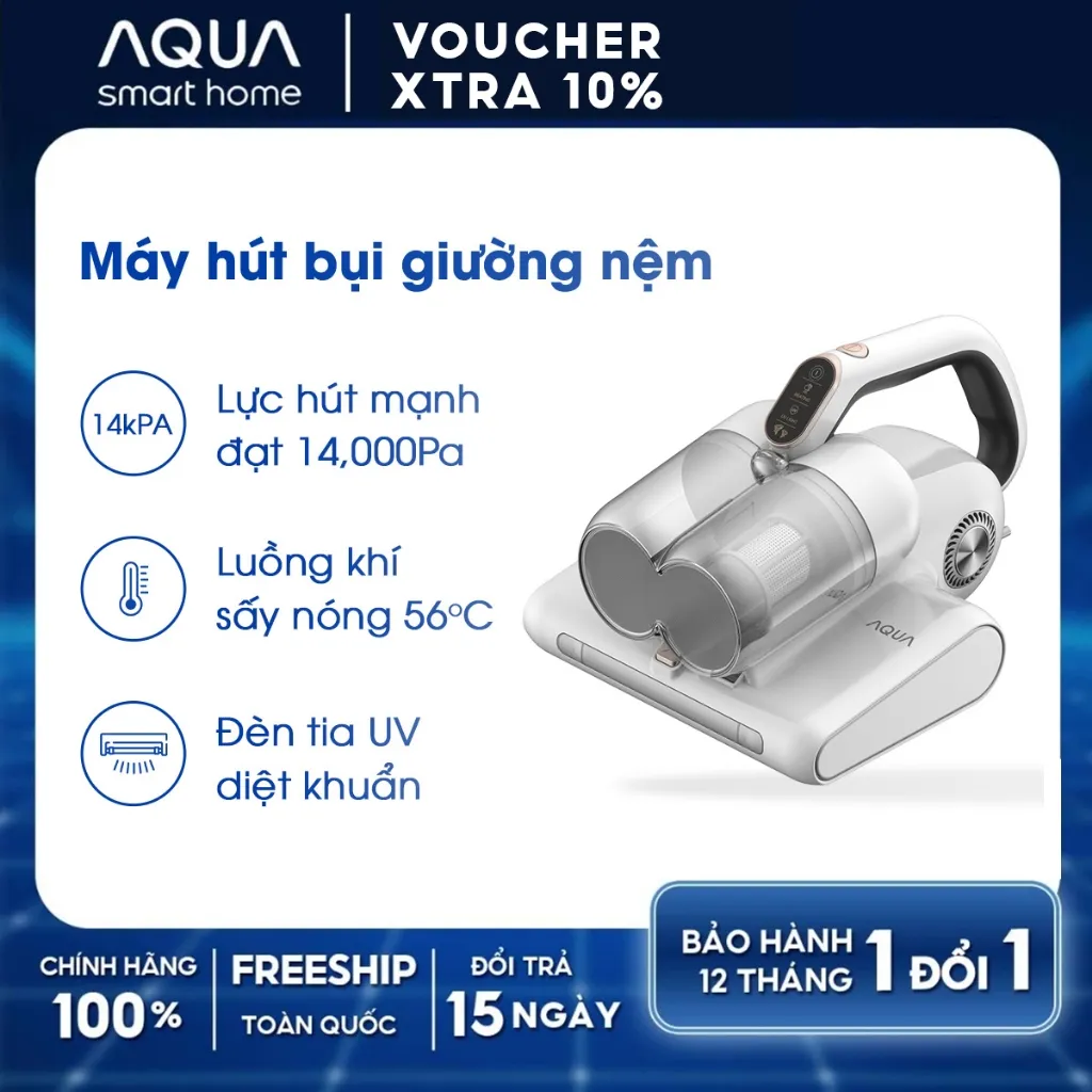 Đánh giá Máy hút bụi giường nệm Aqua CMP105R 14000Pa: Hút sạch bụi mịn, diệt bọ ve, tia UV, sấy nóng