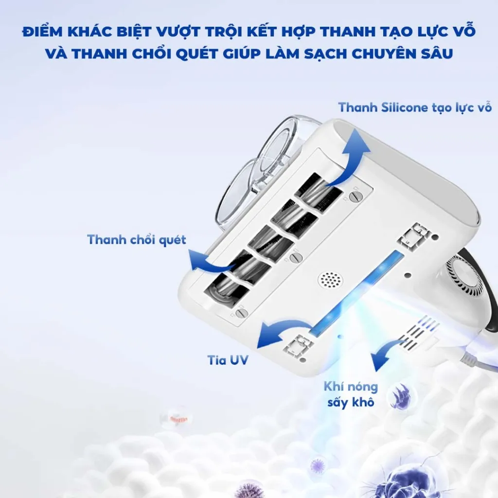 Ảnh Máy hút bụi giường nệm Aqua CMP105R 14,000Pa hút được tóc, hạt, bụi mịn, có tia UV, sấy nóng 56 độ 2