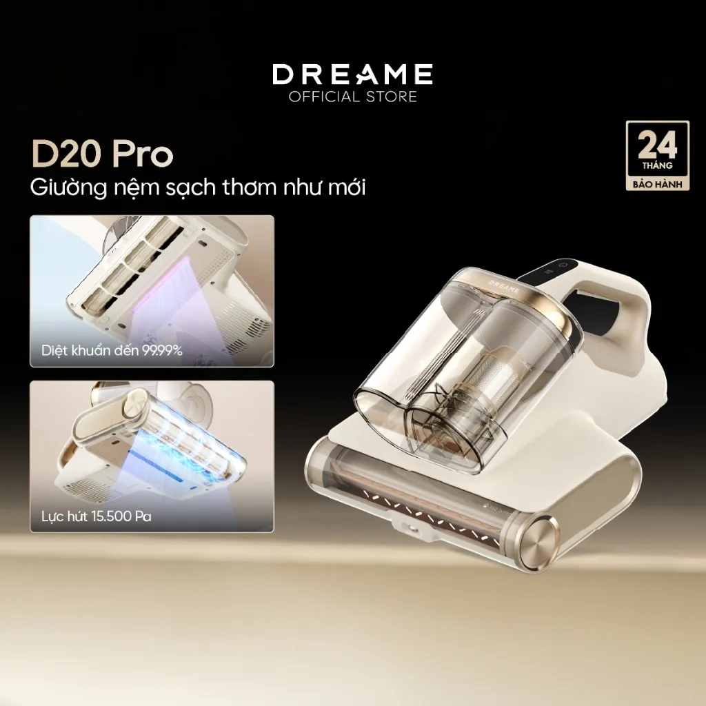 Ảnh Máy hút bụi giường nệm diệt khuẩn UV, lọc bụi mịn Dreame D20 Pro - Bản quốc tế - Bảo hành 24 tháng 1