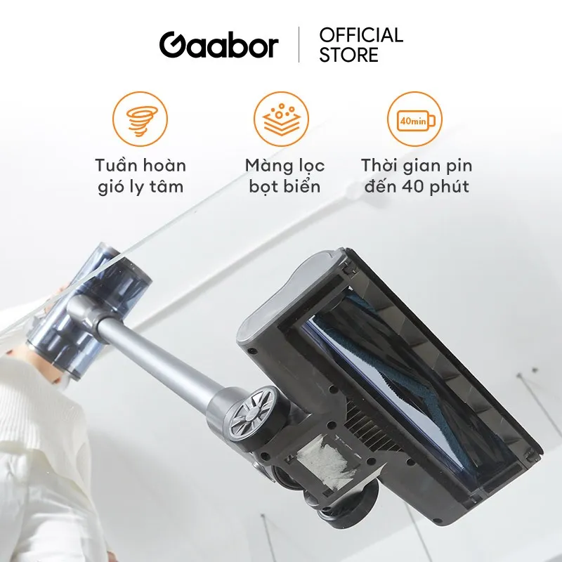 Ảnh Máy hút bụi không dây lực hút li tâm GAABOR VCL10E-BK01A dòng DEEP SEA cao cấp, pin Lithium tháo rời 2