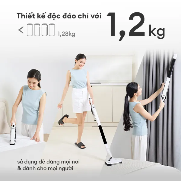 Ảnh Máy hút bụi không dây siêu nhẹ KOCHI F100 - Gọn nhẹ tự đứng, chỉ 1.2Kg - Siêu mạnh 15,000pa - Động cơ BLDC êm ái 3