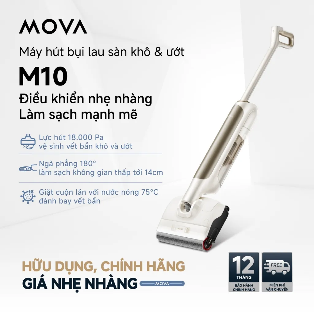 Ảnh Máy hút bụi lau nhà khô và ướt đa năng Mova M10 - Hàng chính hãng - Bảo hành 12 tháng 1