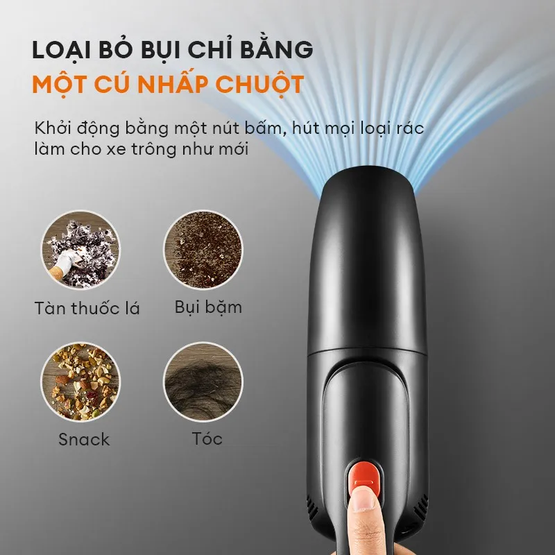 Ảnh Máy hút bụi ô tô cầm tay GAABOR GVCC-M4A2 màu đen lực hút mạnh 4500pa dây nguồn dài 4.5m 3