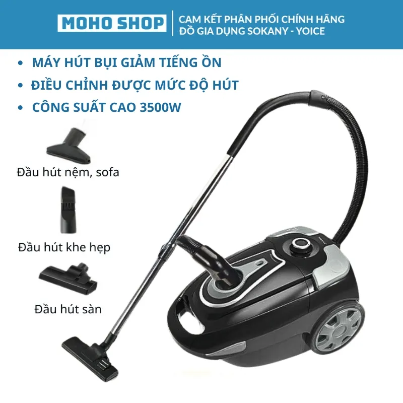 Ảnh Máy hút bụi SOKANY SK-3386, công suất cao 3500W, 3 đầu hút có núm điều chỉnh mức độ, lực hút mạnh, chống ồn 1