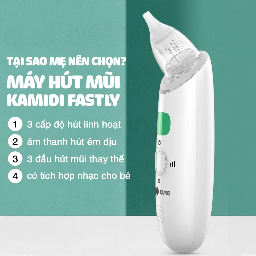 Ảnh Máy Hút Mũi Kamidi Fastly Hút Êm Dịu Nhẹ Nhàng Tích Hợp Nhạc Cho Bé 3