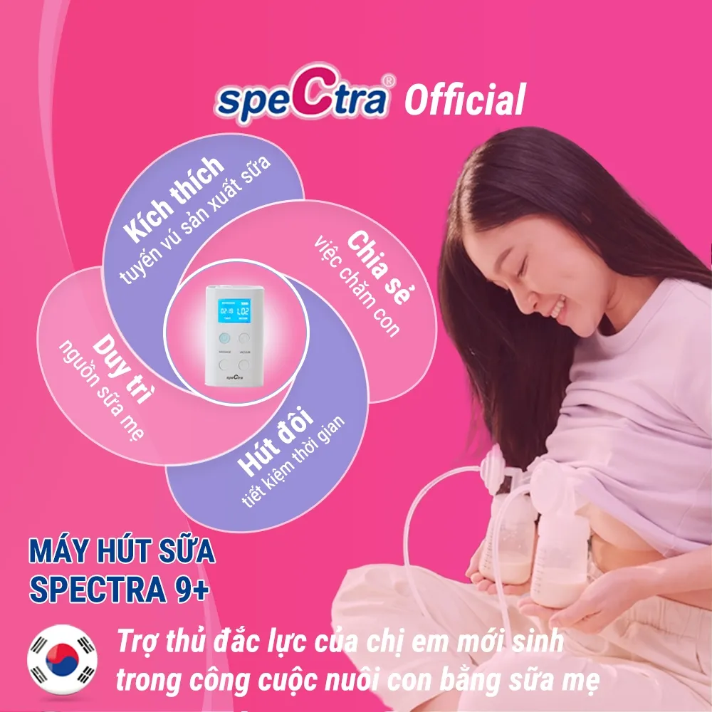 Ảnh Máy Hút Sữa Điện Đôi Spectra 9 Plus Chính Hãng Hàn Quốc (Bảo Hành 12 tháng) 2