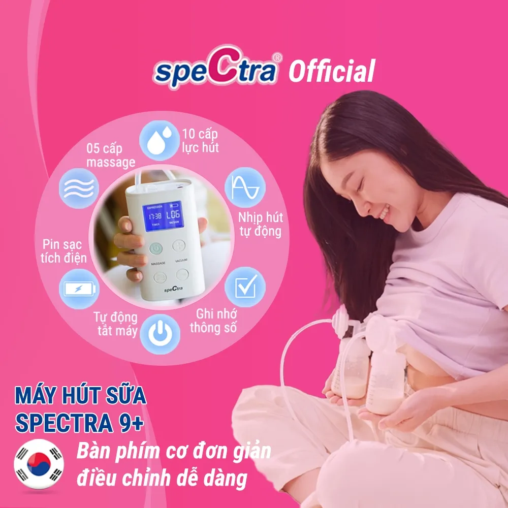 Ảnh Máy Hút Sữa Điện Đôi Spectra 9 Plus Chính Hãng Hàn Quốc (Bảo Hành 12 tháng) 4