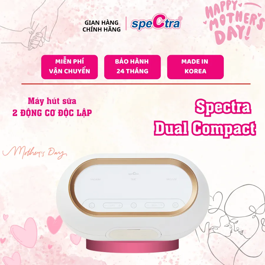 Ảnh Máy Hút Sữa Điện Đôi/Kép Spectra Dual Compact Chính Hãng (Bảo Hành 24 Tháng) 1