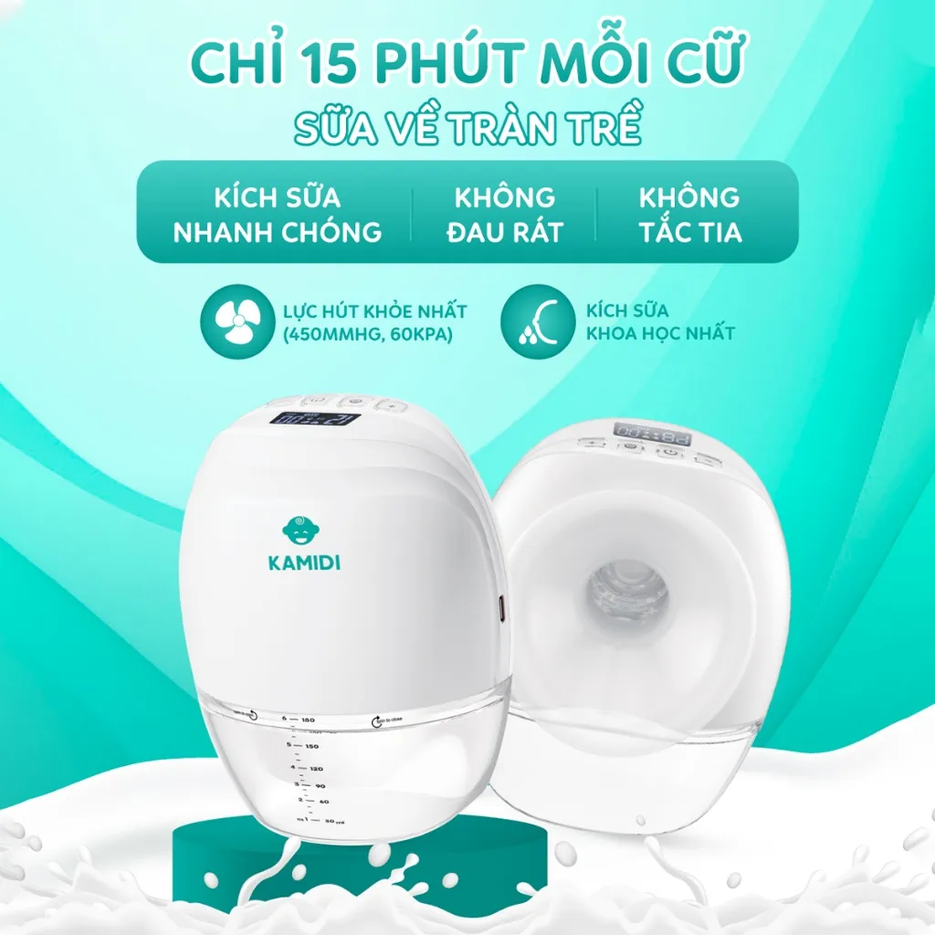 Ảnh Máy Hút Sữa Rảnh Tay Kamidi Queen 1 Máy Hút sữa Không Dây Hút Được Mọi Tư Thế Hút Mạnh Hút Kiệt Cho Mẹ 2