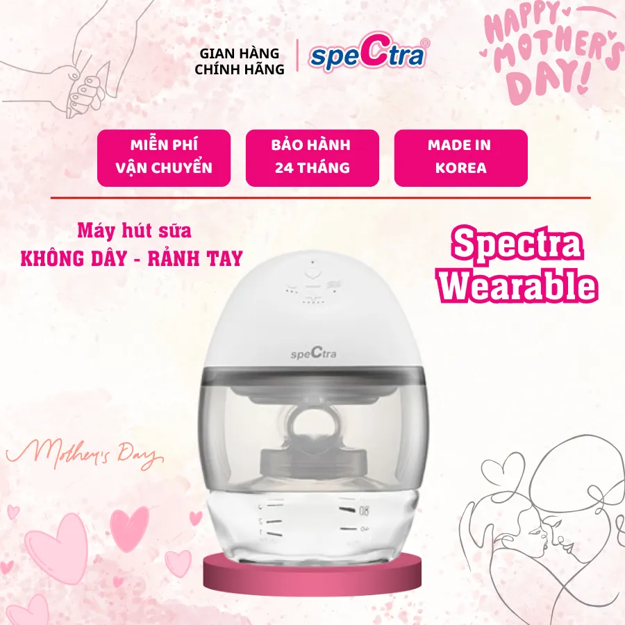 Ảnh Máy Hút Sữa Rảnh Tay Không Dây Spectra Wearable 01 Bộ (Bảo hành 24 tháng) 1