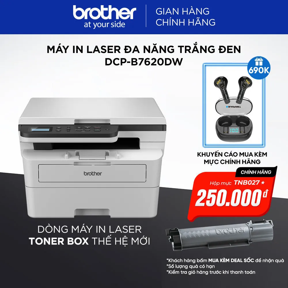 Ảnh Máy in laser đa năng trắng đen Brother DCP-B7620DW 2
