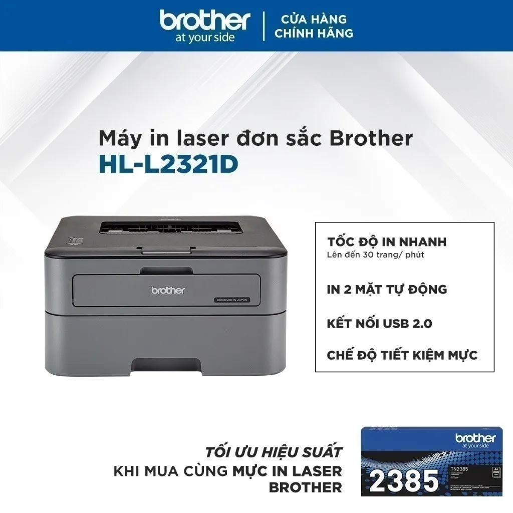 Ảnh Máy in laser đơn sắc Brother HL-L2321D 2
