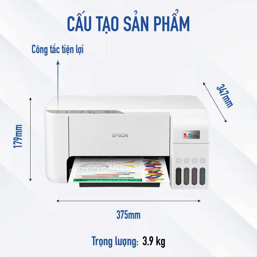 Ảnh Máy In Phun Màu Đa Năng Epson EcoTank L3256 (Bao Gồm Bộ Mực Chính Hãng Đi Kèm) 2
