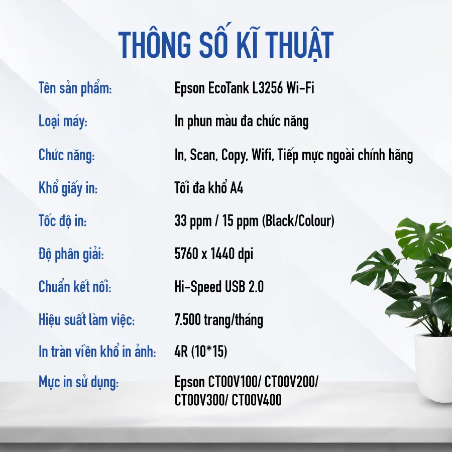 Ảnh Máy In Phun Màu Đa Năng Epson EcoTank L3256 (Bao Gồm Bộ Mực Chính Hãng Đi Kèm) 3