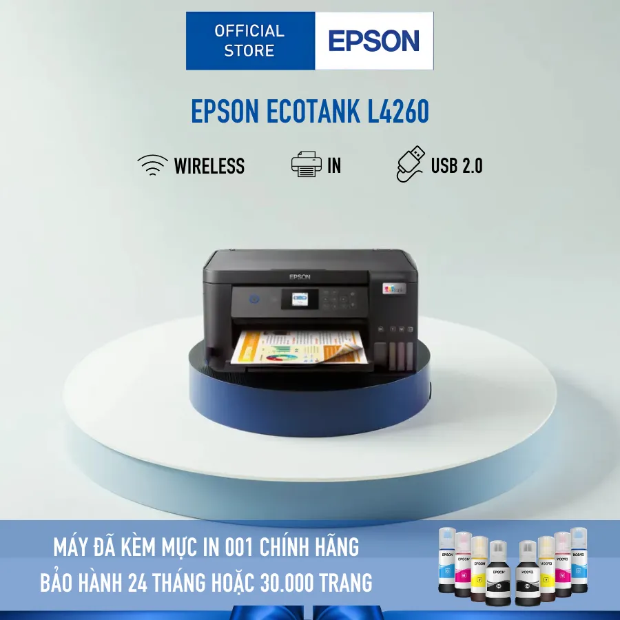 Ảnh Máy In Phun Màu Đa Năng Epson EcoTank L4260 (Bao Gồm Bộ Mực Chính Hãng Đi Kèm) 1