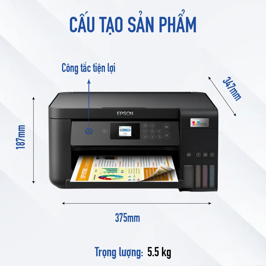 Ảnh Máy In Phun Màu Đa Năng Epson EcoTank L4260 (Bao Gồm Bộ Mực Chính Hãng Đi Kèm) 2