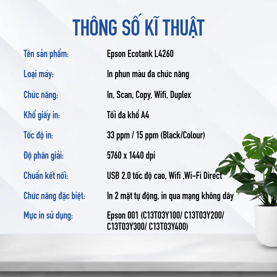 Ảnh Máy In Phun Màu Đa Năng Epson EcoTank L4260 (Bao Gồm Bộ Mực Chính Hãng Đi Kèm) 3
