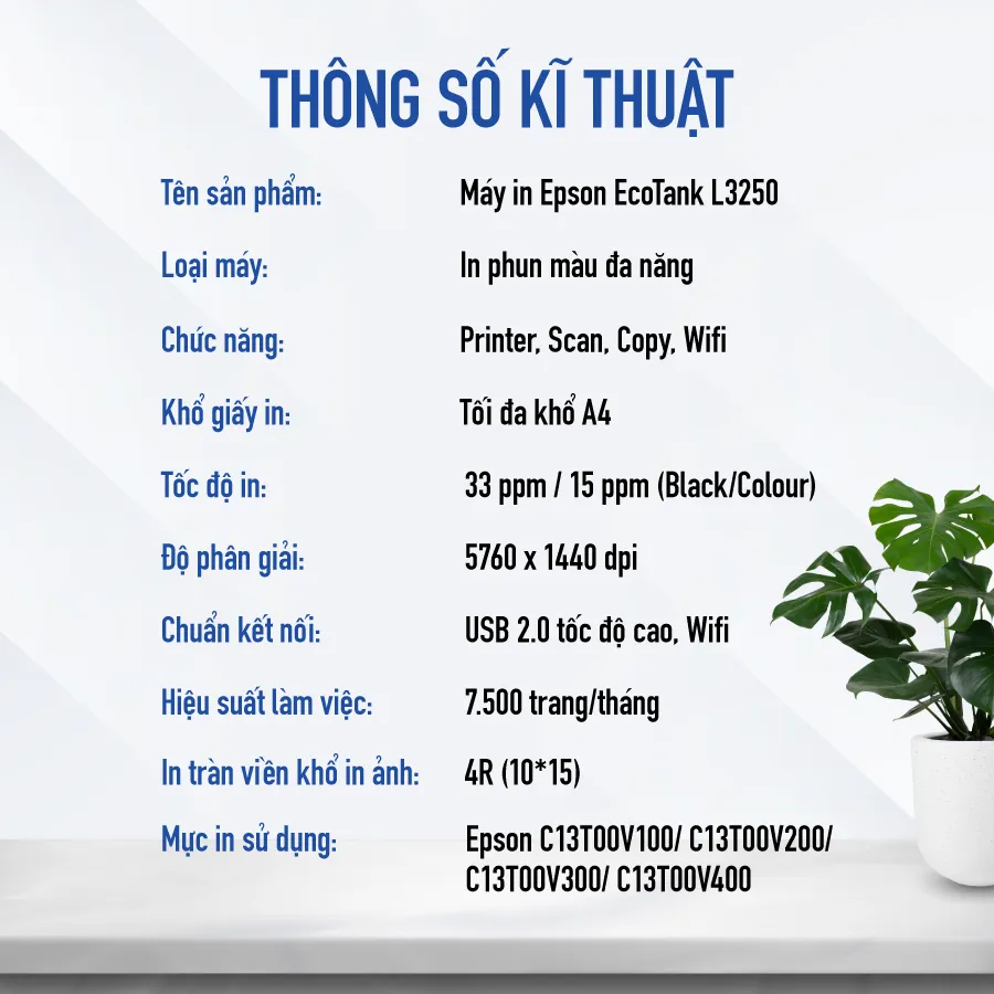 Ảnh Máy In Phun Màu Đa Năng Epson EcoTank L3250 (Bao Gồm Bộ Mực Chính Hãng Đi Kèm) 2