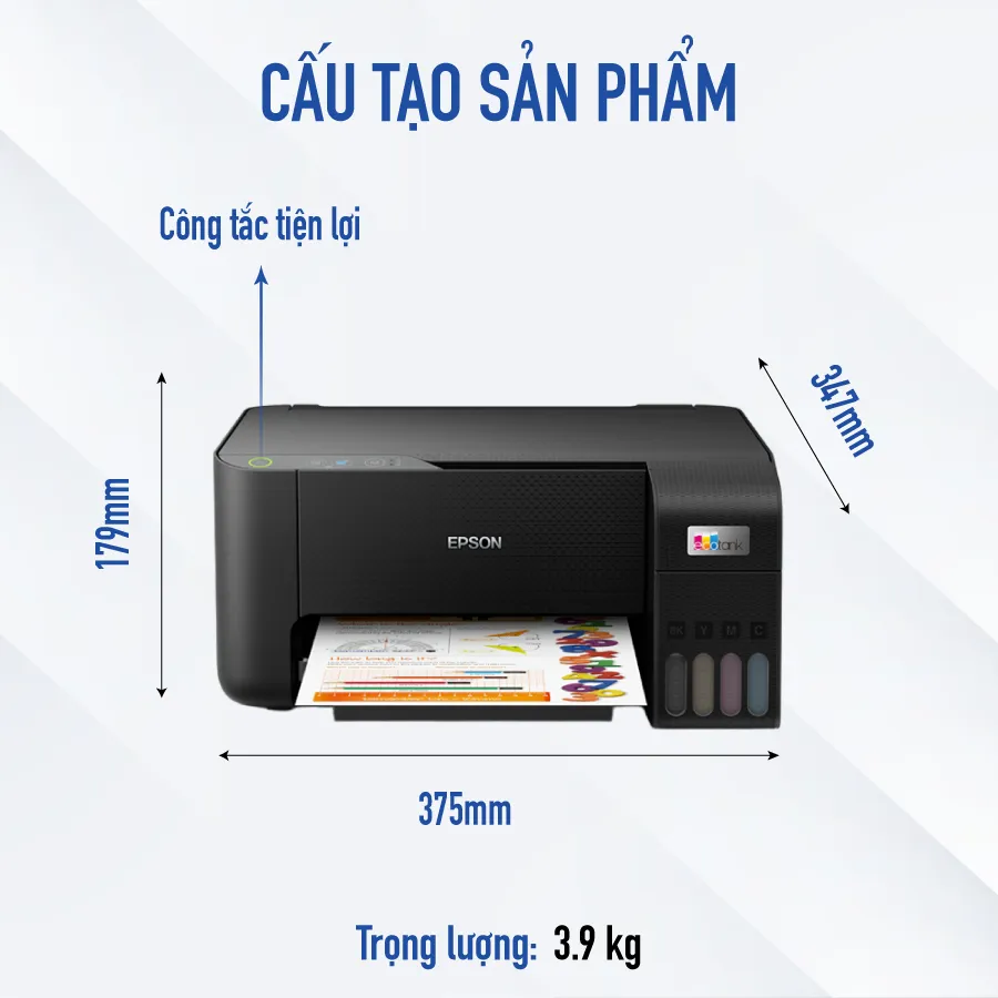 Ảnh Máy In Phun Màu Epson L3210 Công Nghệ Tản Nhiệt Giúp Tiết Kiệm Điện Năng 1