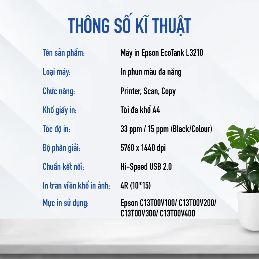Ảnh Máy In Phun Màu Epson L3210 Công Nghệ Tản Nhiệt Giúp Tiết Kiệm Điện Năng 3