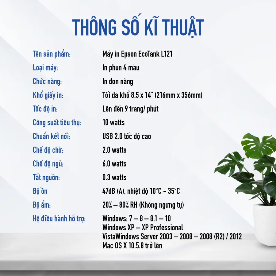 Ảnh Máy In Phun Màu Đơn Năng Epson EcoTank L121 (Bao Gồm Bộ Mực Chính Hãng Đi Kèm) 3