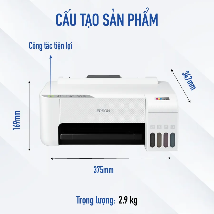 Ảnh Máy In Phun Màu Đơn Năng Epson EcoTank L1256 (Bao Gồm Bộ Mực Chính Hãng Đi Kèm) 1