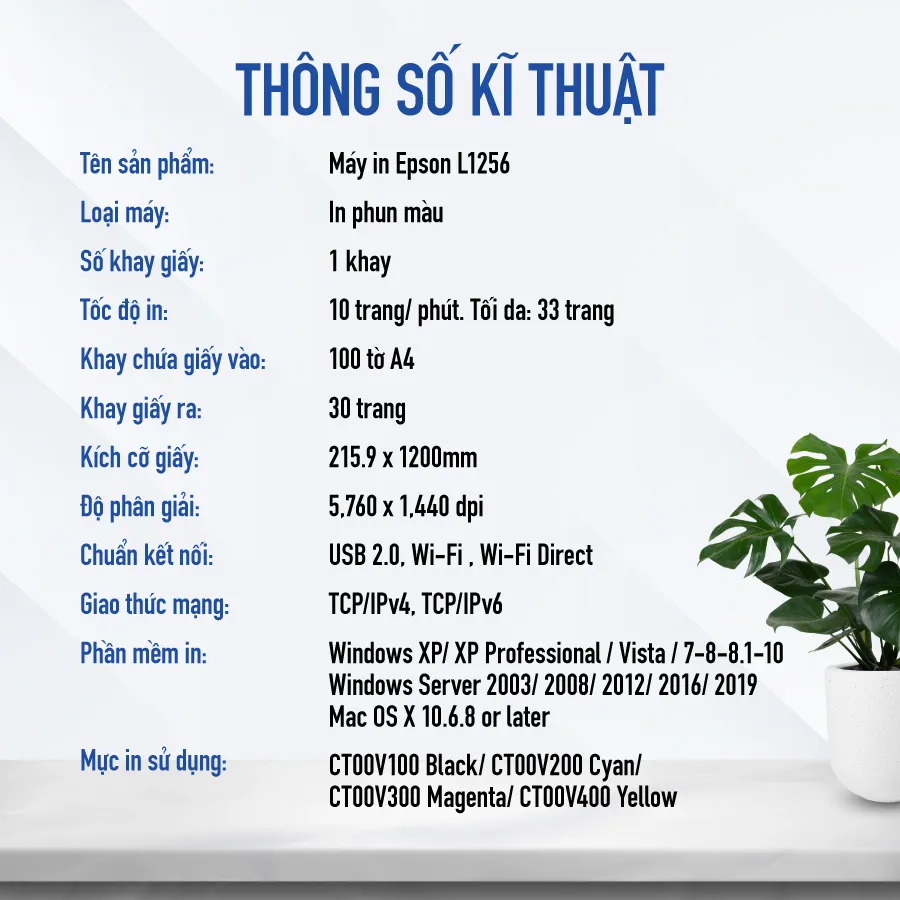 Ảnh Máy In Phun Màu Đơn Năng Epson EcoTank L1256 (Bao Gồm Bộ Mực Chính Hãng Đi Kèm) 2