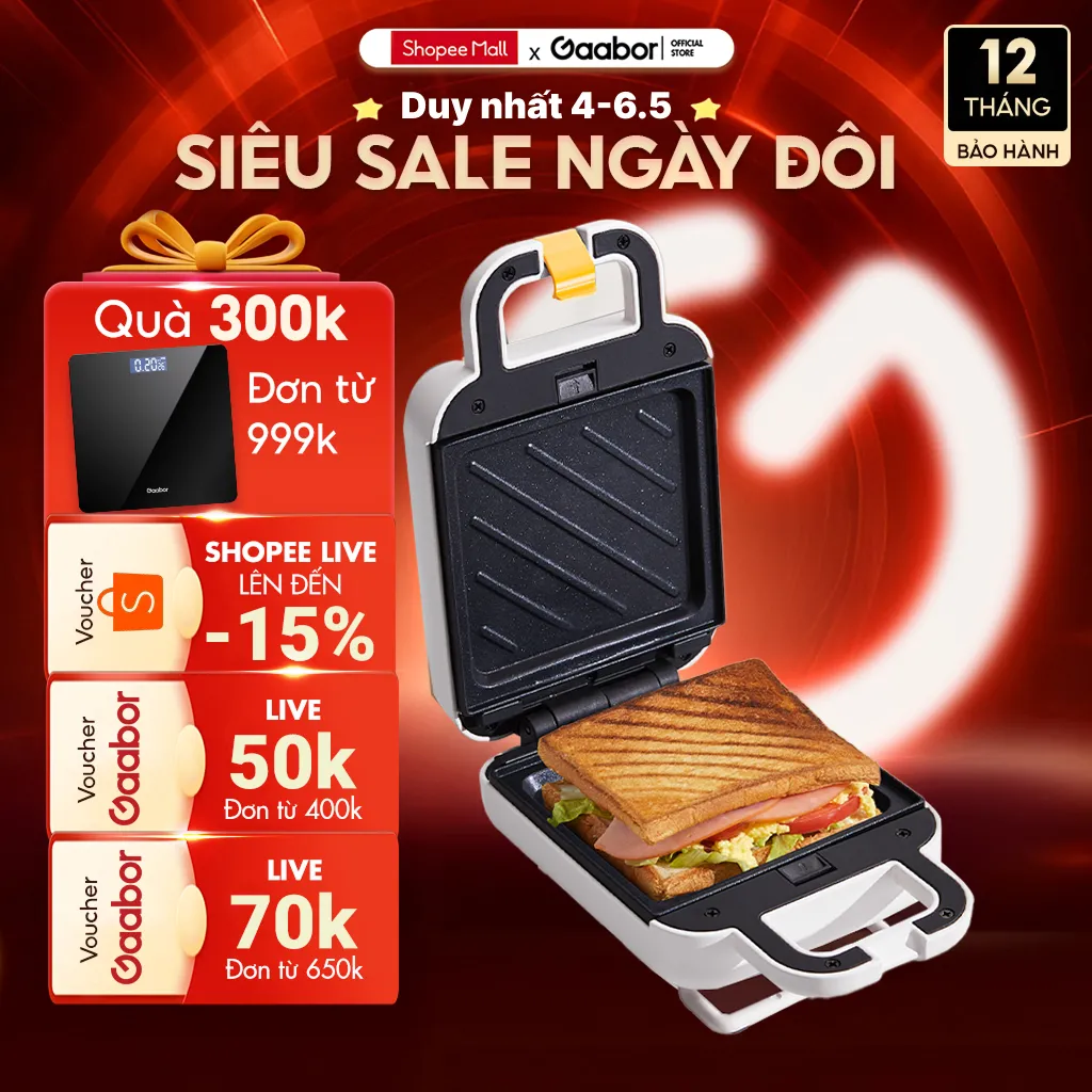 Đánh Giá Máy Kẹp Sandwich GAABOR SM60M-WH01A 600W Chống Dính, Đa Năng
