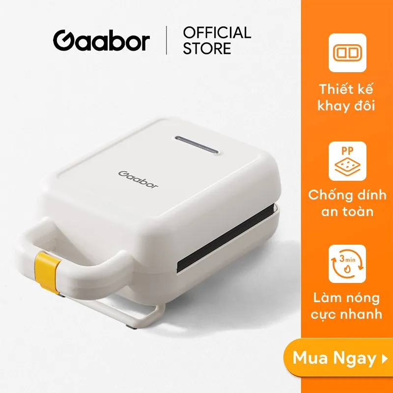 Ảnh Máy kẹp sandwich GAABOR SM60M-WH01A công suất 600W thiết kế chống dính nướng bánh mì, rán trứng, nướng thịt tiện dụng 3