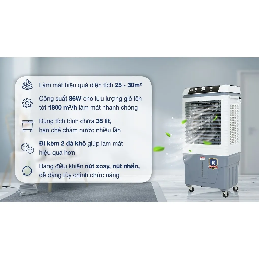 Ảnh - Máy làm mát không khí Hòa Phát HPCF1-022/HPCF1-026NB (dùng cho phòng 25m² -30m²)-Bảo hành 18 tháng 2