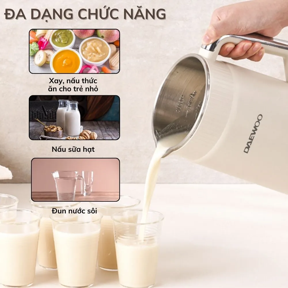 Ảnh Máy Làm Sữa Hạt Daewoo 1.2L, tặng Cẩm Nang 50 Công Thức - Máy Xay Nấu Đa Năng BH 2 năm 3